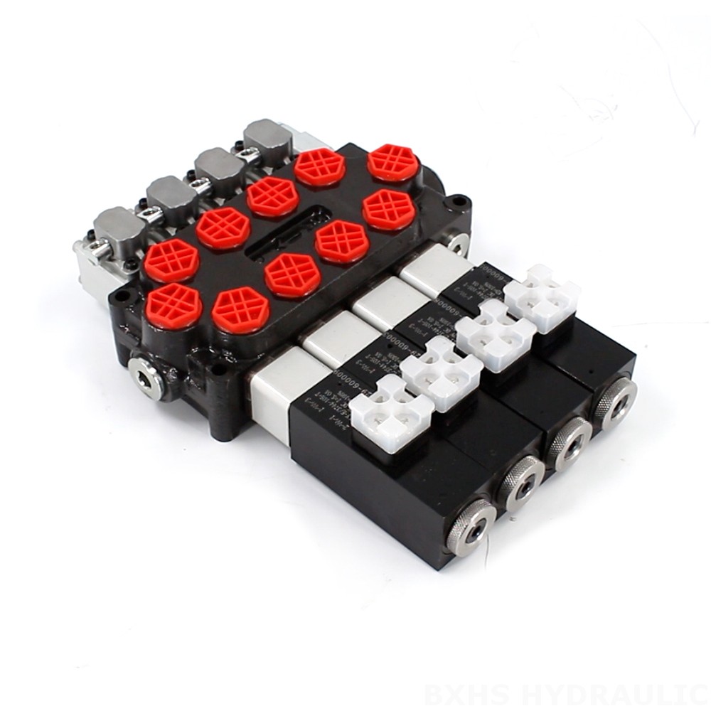 Q45 Solenoid And Manual 4 Spool Monoblock Directional Valve image